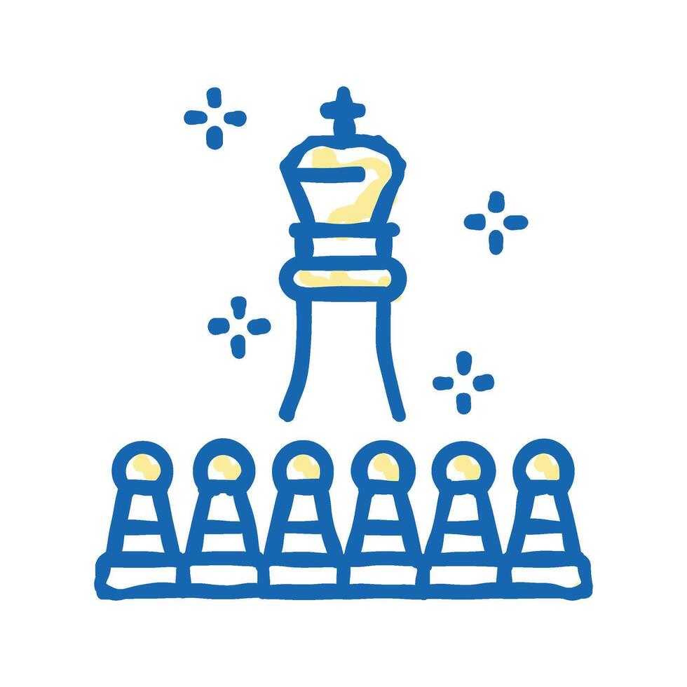 leader of game icon doodle illustration vector