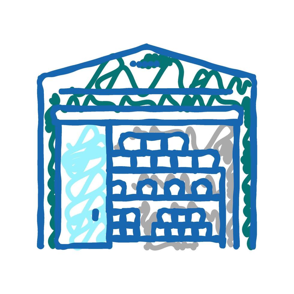 warehouse delivery service icon doodle illustration vector