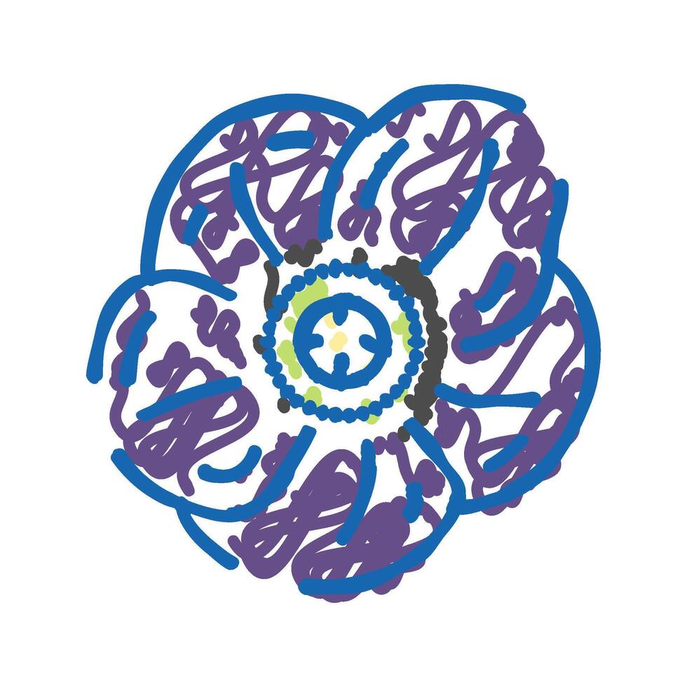 hellebore flower spring icon doodle illustration vector