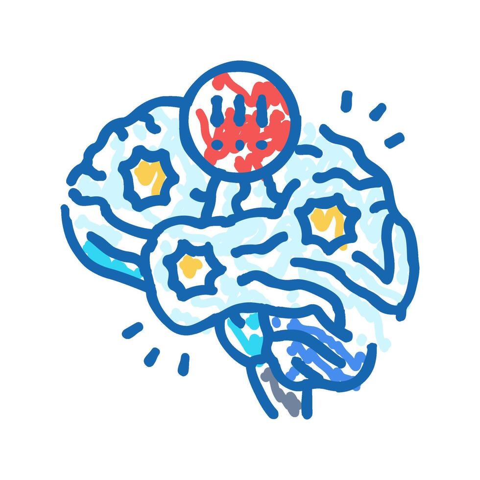 neurological disorders neuroscience neurology icon doodle illustration vector