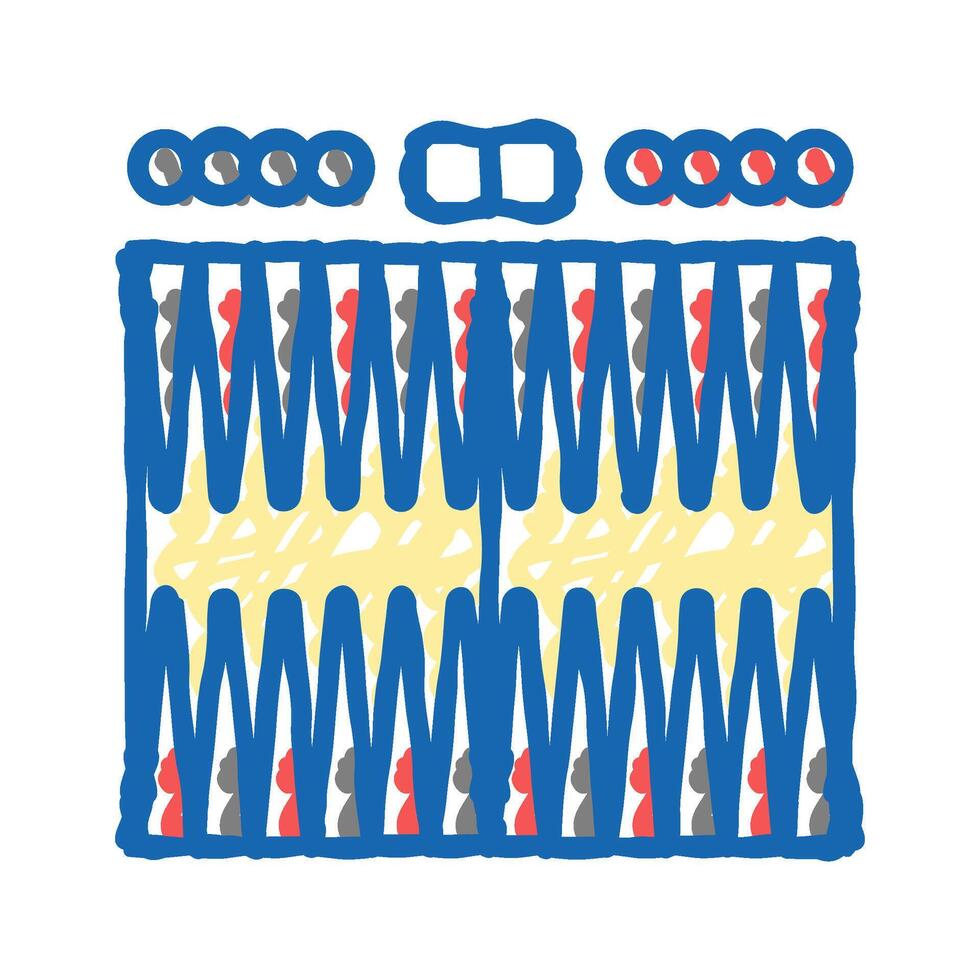 backgammon game board table icon doodle illustration vector