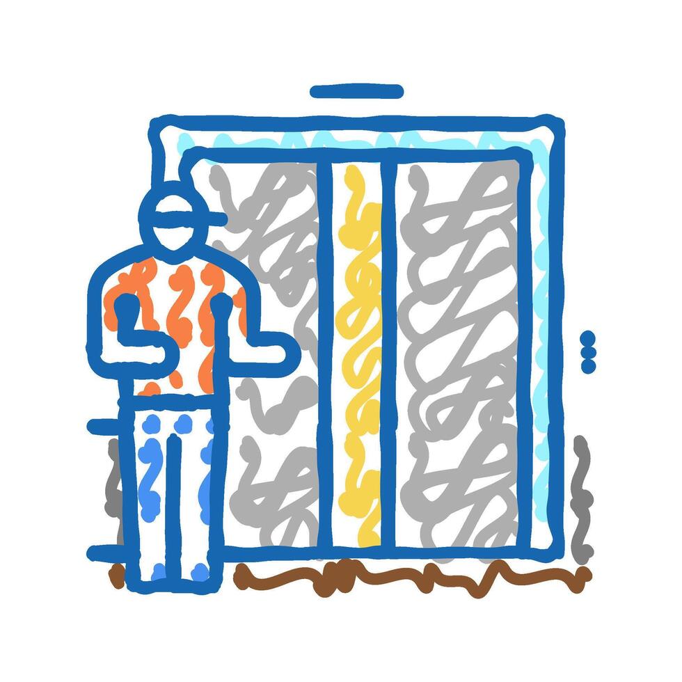 elevator in building icon doodle illustration vector