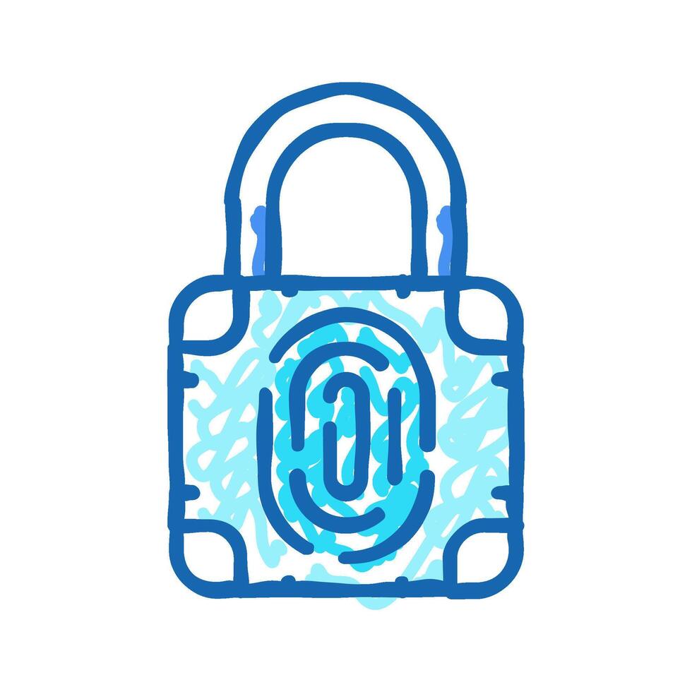 secure padlock icon doodle illustration vector