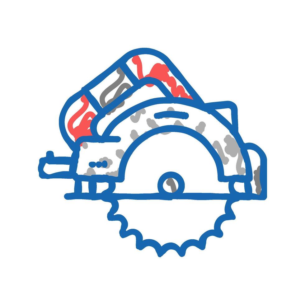 circular saw tool icon doodle illustration vector