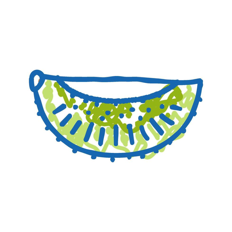 cut fresh kiwi icon doodle illustration vector
