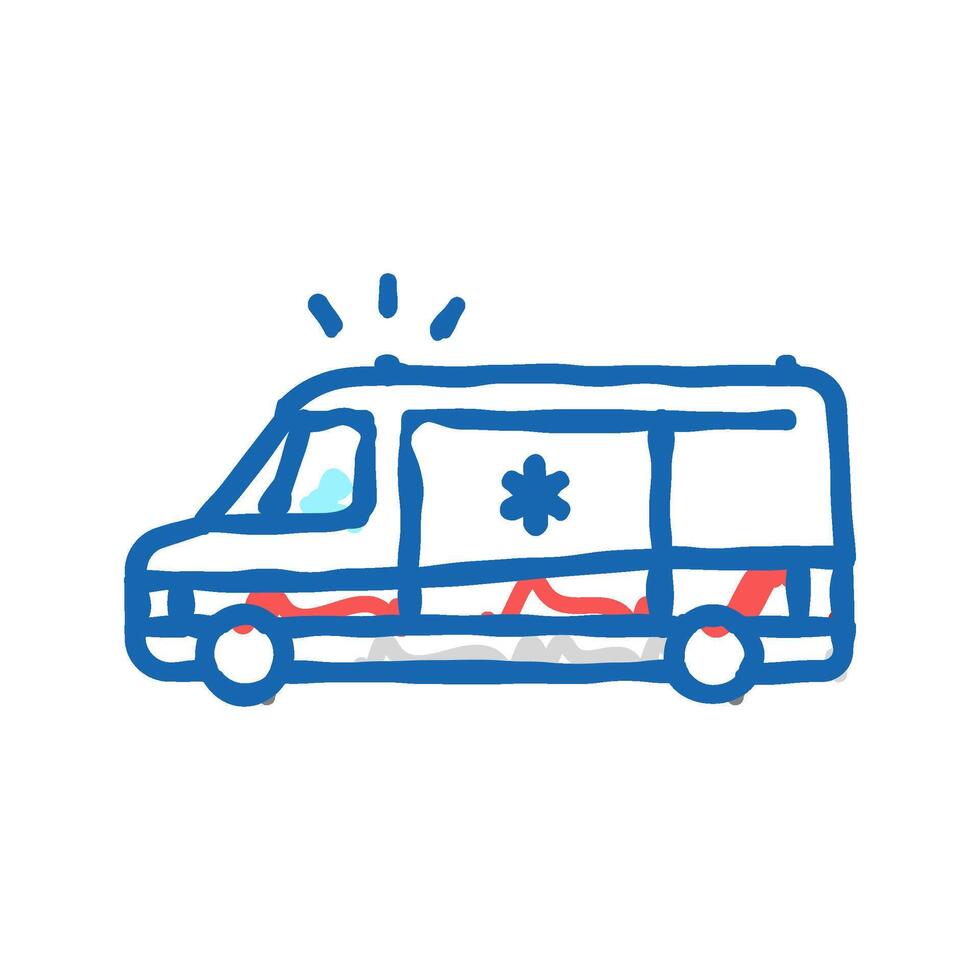 ambulance first aid icon doodle illustration vector