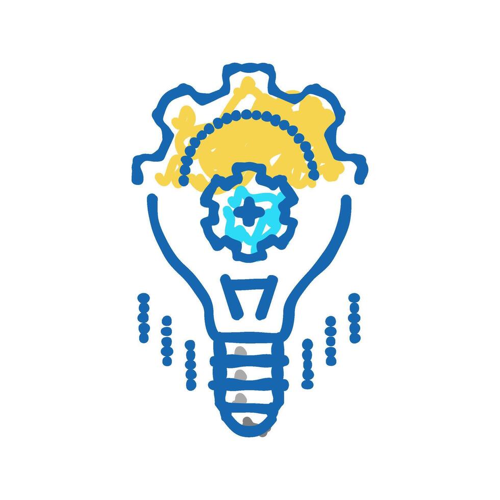 innovation light bulb icon doodle illustration vector