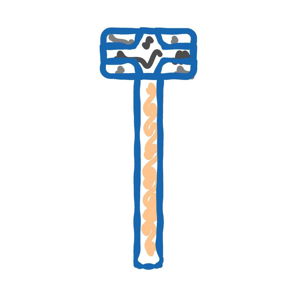 sledge hammer tool icon doodle illustration vector