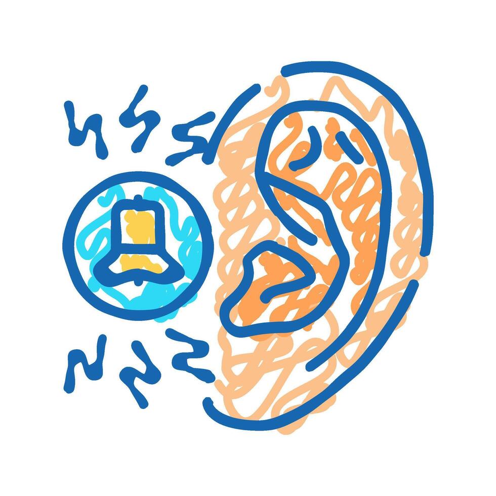 tinnitus relief audiologist doctor icon doodle illustration vector