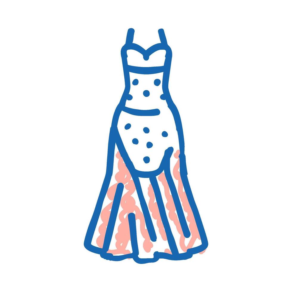 princess bride dress icon doodle illustration vector