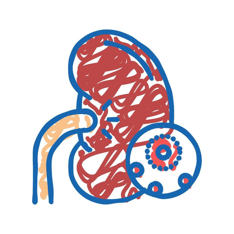 infection kidney icon doodle illustration vector