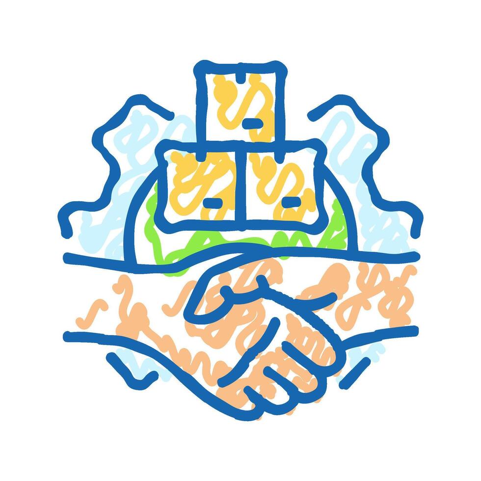 vendor relations logistic manager icon doodle illustration vector