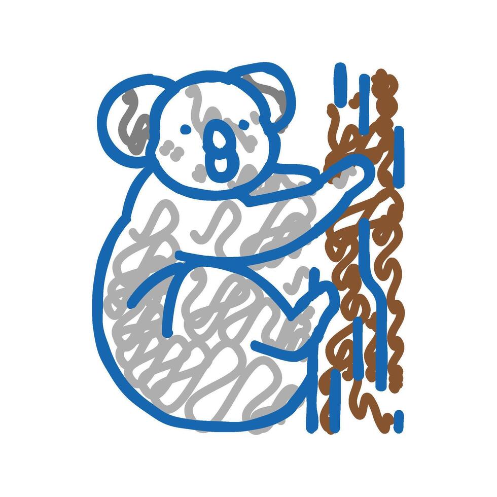 koala animal in zoo icon doodle illustration vector