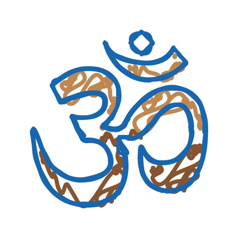 hinduism religion icon doodle illustration vector