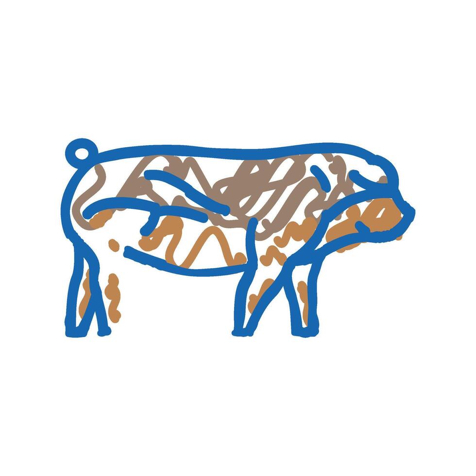 duroc pig breed icon doodle illustration vector