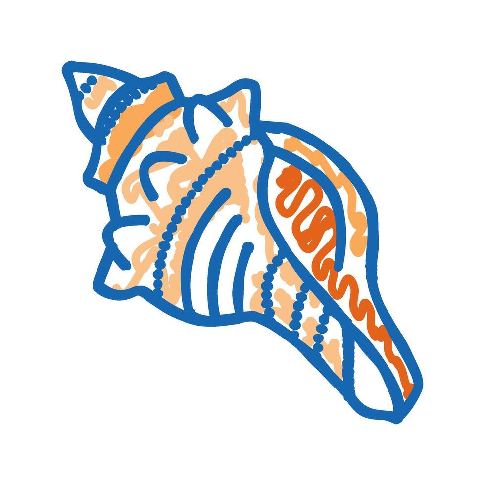 conch sea shell beach icon doodle illustration vector