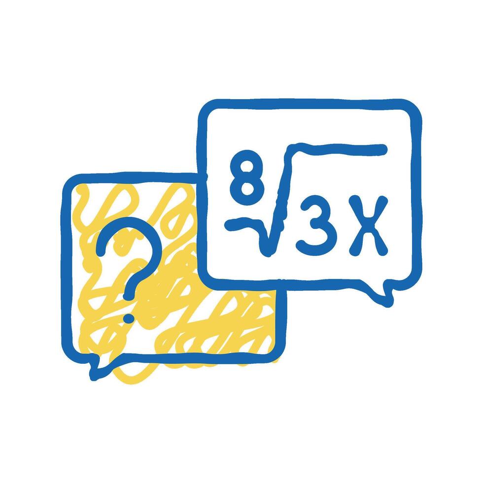 math solving geek icon doodle illustration vector