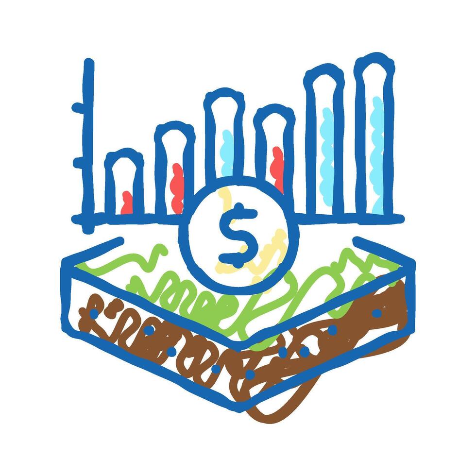 investment land icon doodle illustration vector