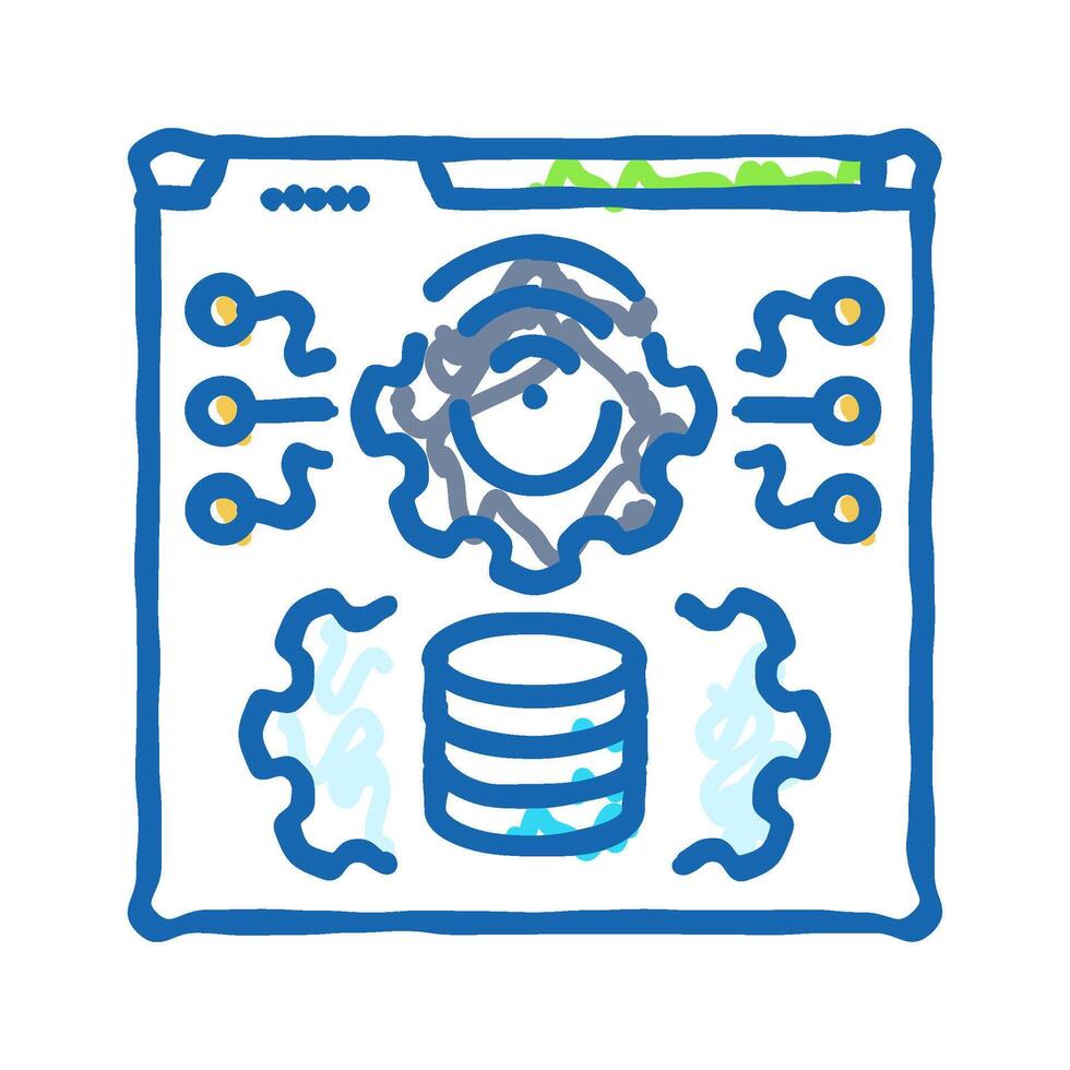 it infrastructure management business process icon doodle illustration vector
