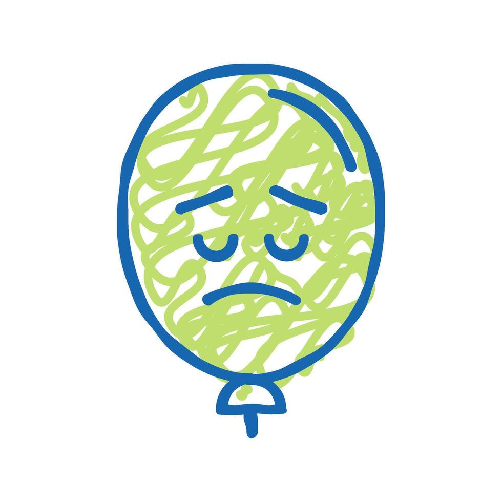 sad balloon mood icon doodle illustration vector