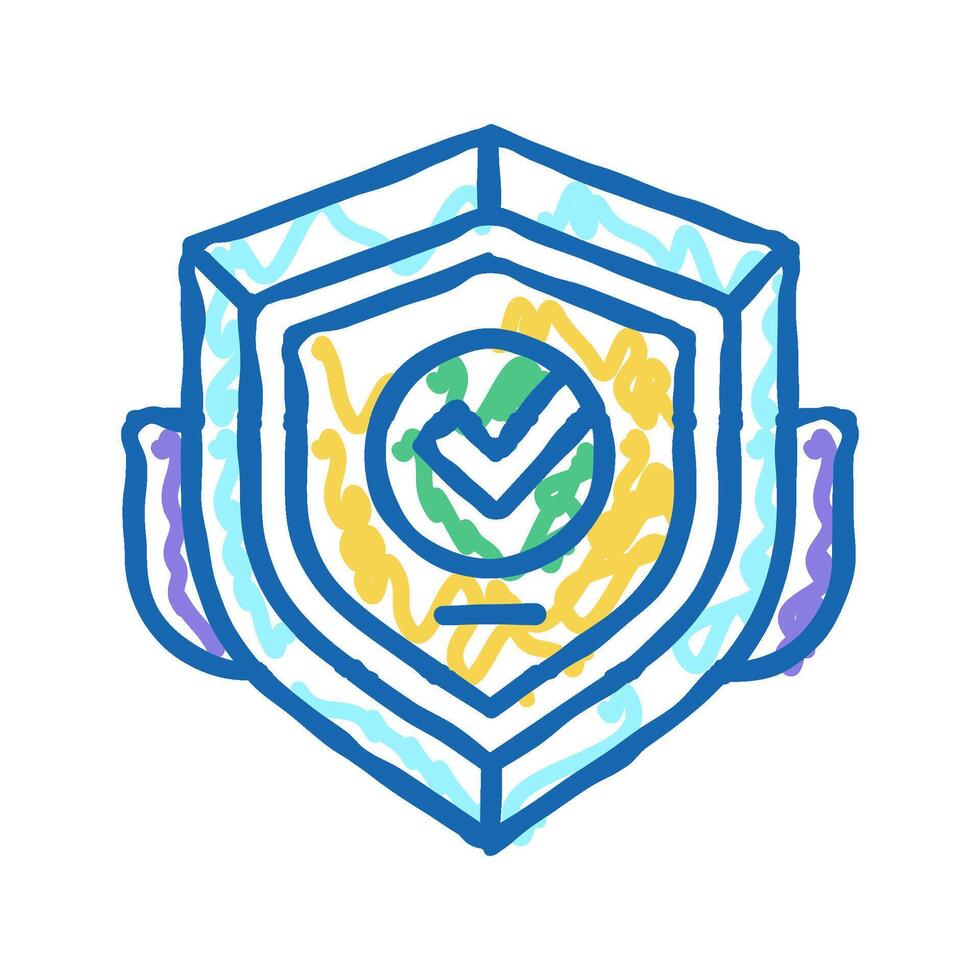 badge quality icon doodle illustration vector