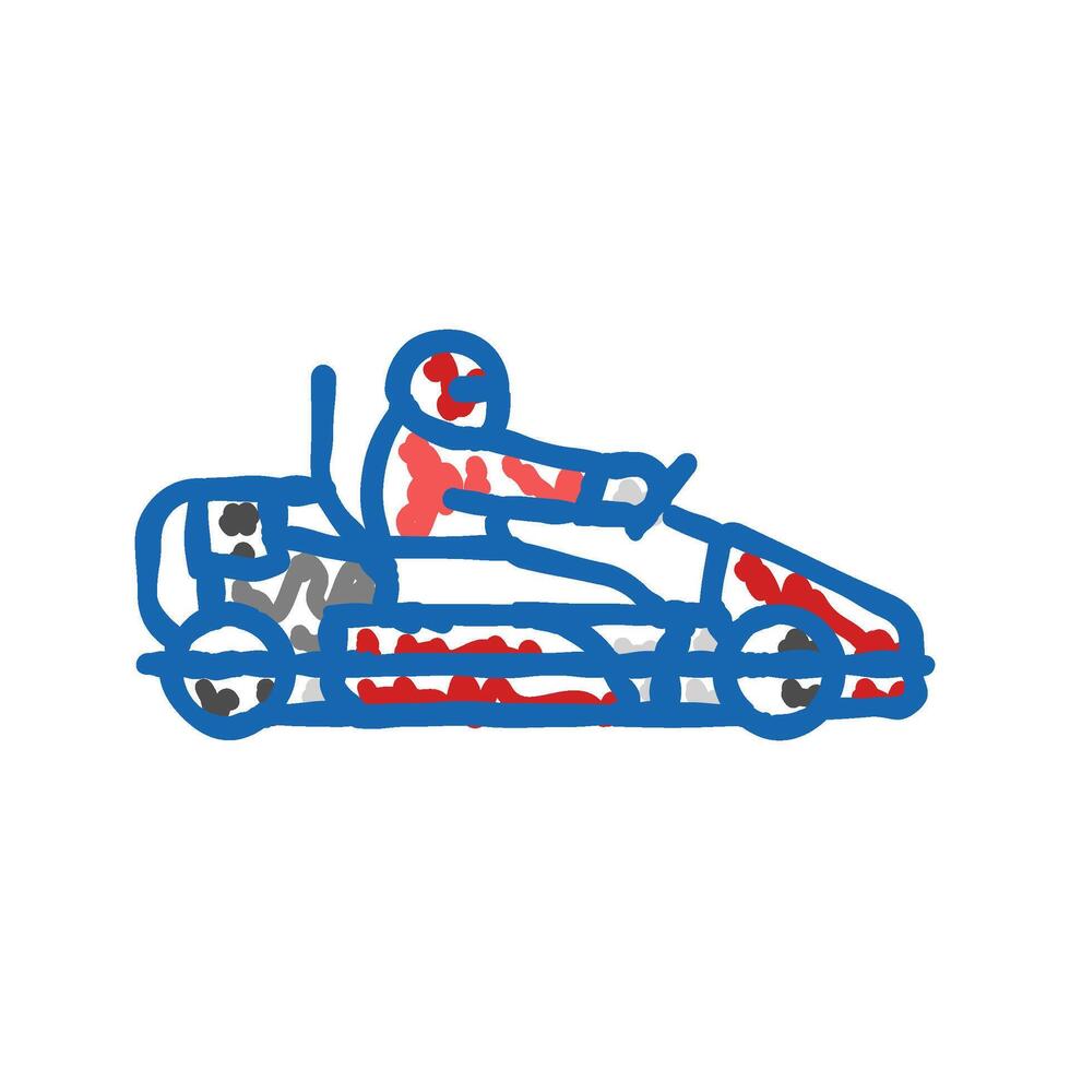 snowmobiling winter sport icon doodle illustration vector