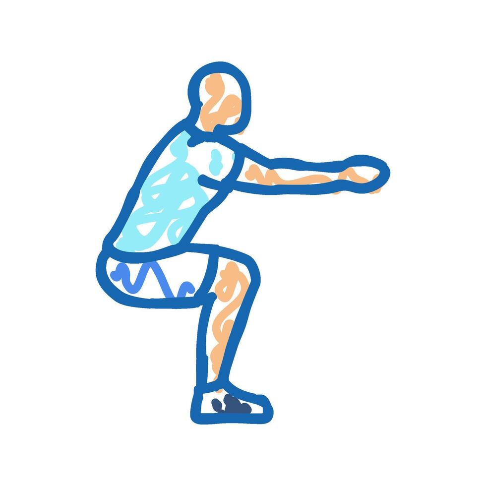 squats fitness exercise leg icon doodle illustration vector