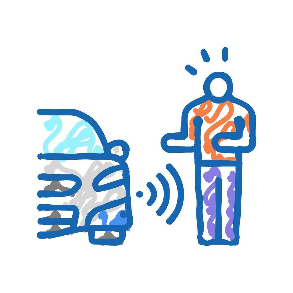pedestrian sensor icon doodle illustration vector