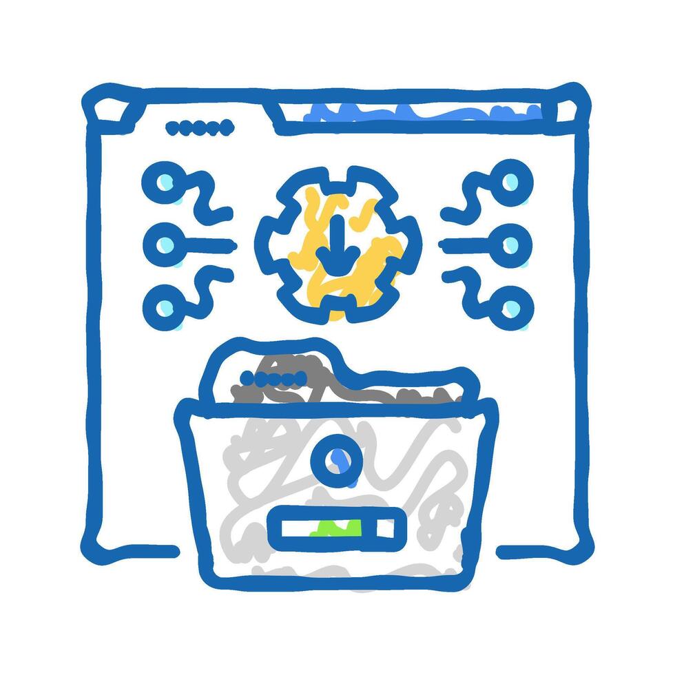 system integration analyst icon doodle illustration vector