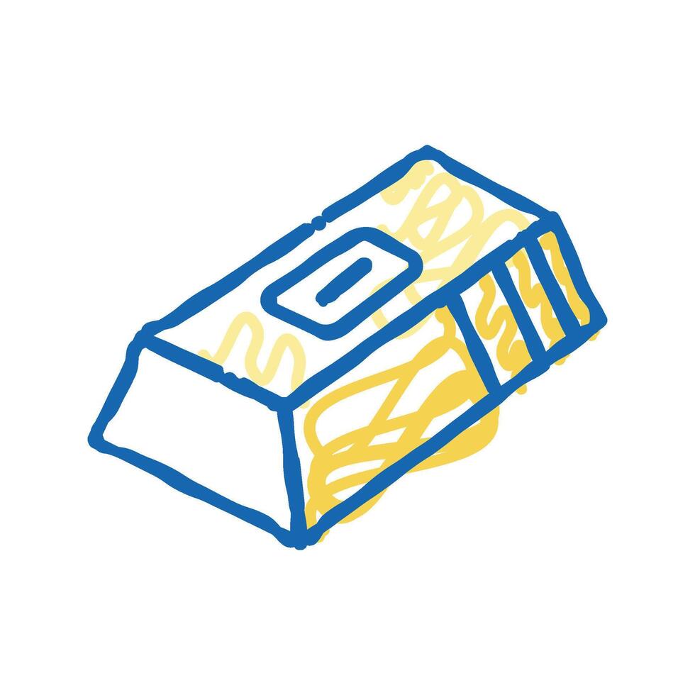 gold ingot gambling game icon doodle illustration vector