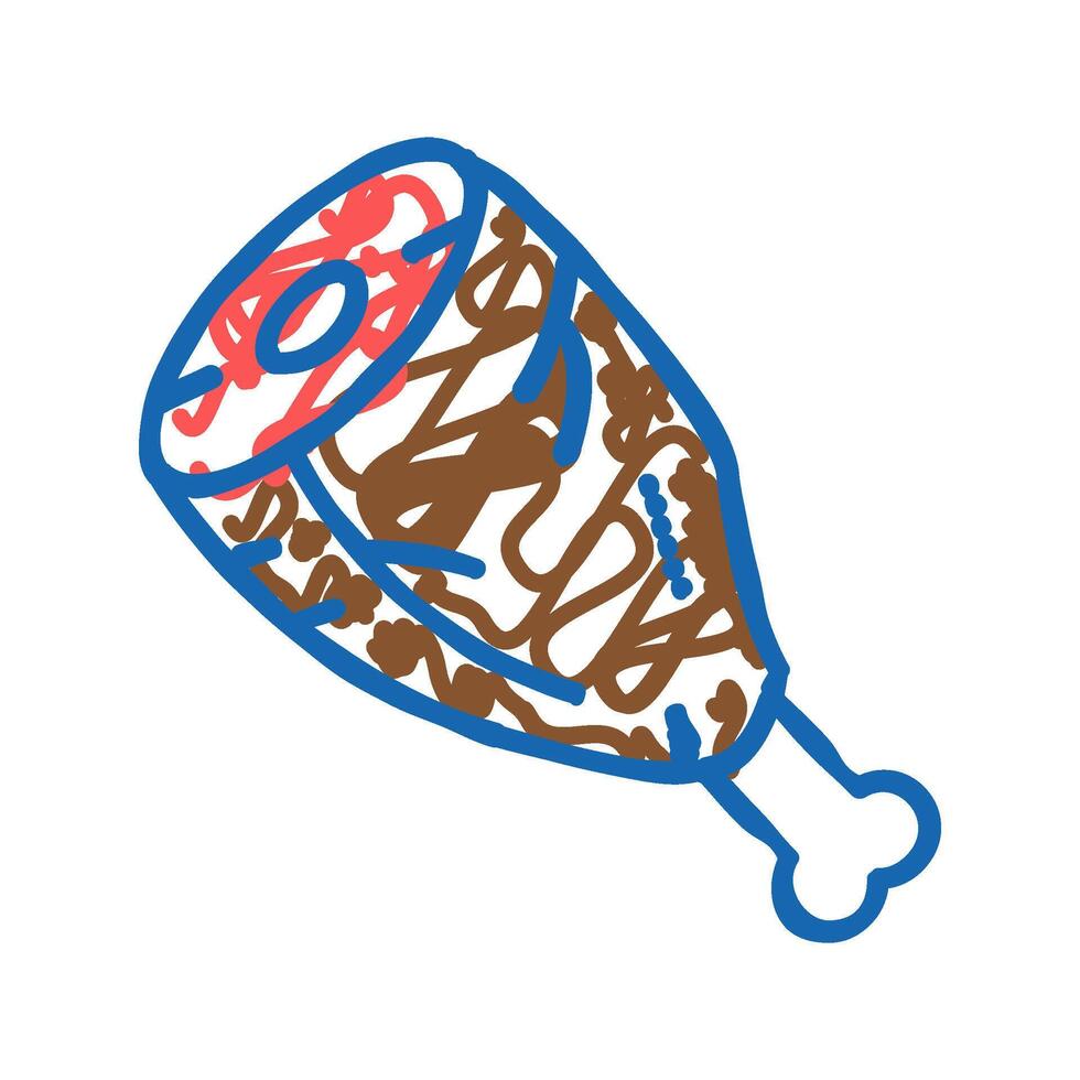 cooked animal leg icon doodle illustration vector