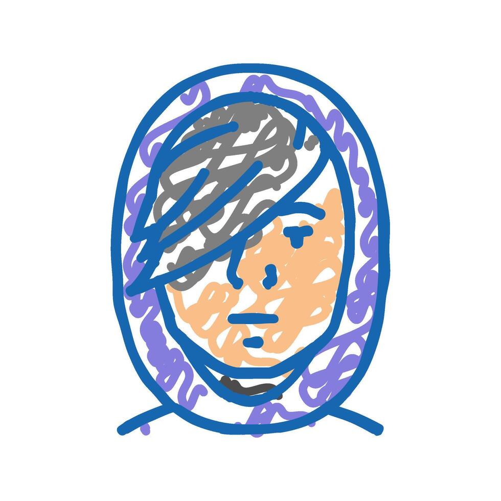 female avatar emo icon doodle illustration vector