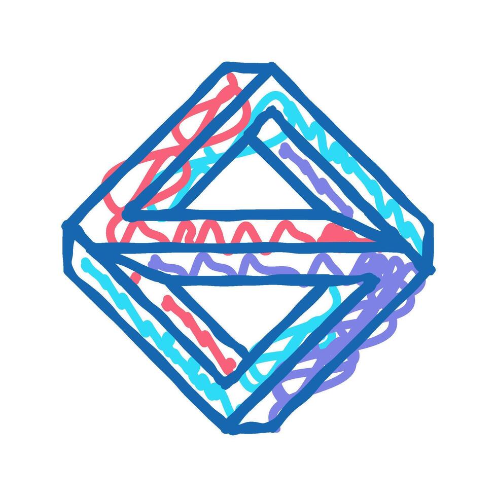 3d impossible geometric shape icon doodle illustration vector