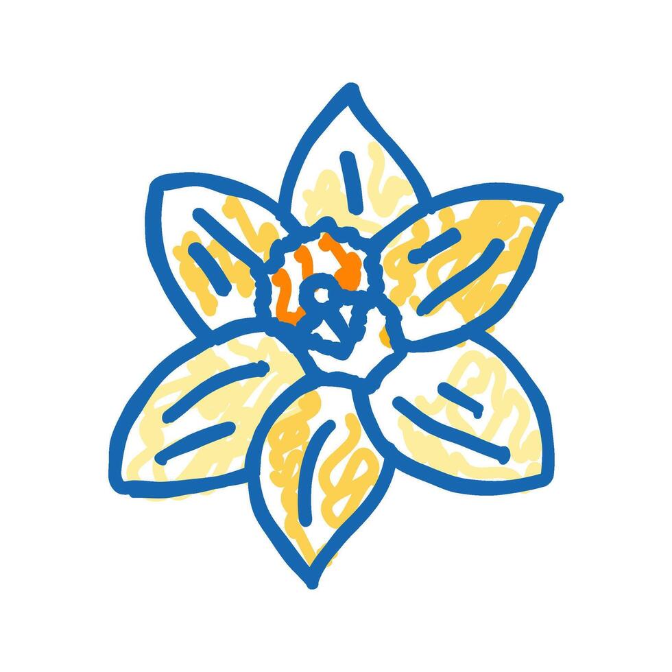 daffodil flower spring icon doodle illustration vector