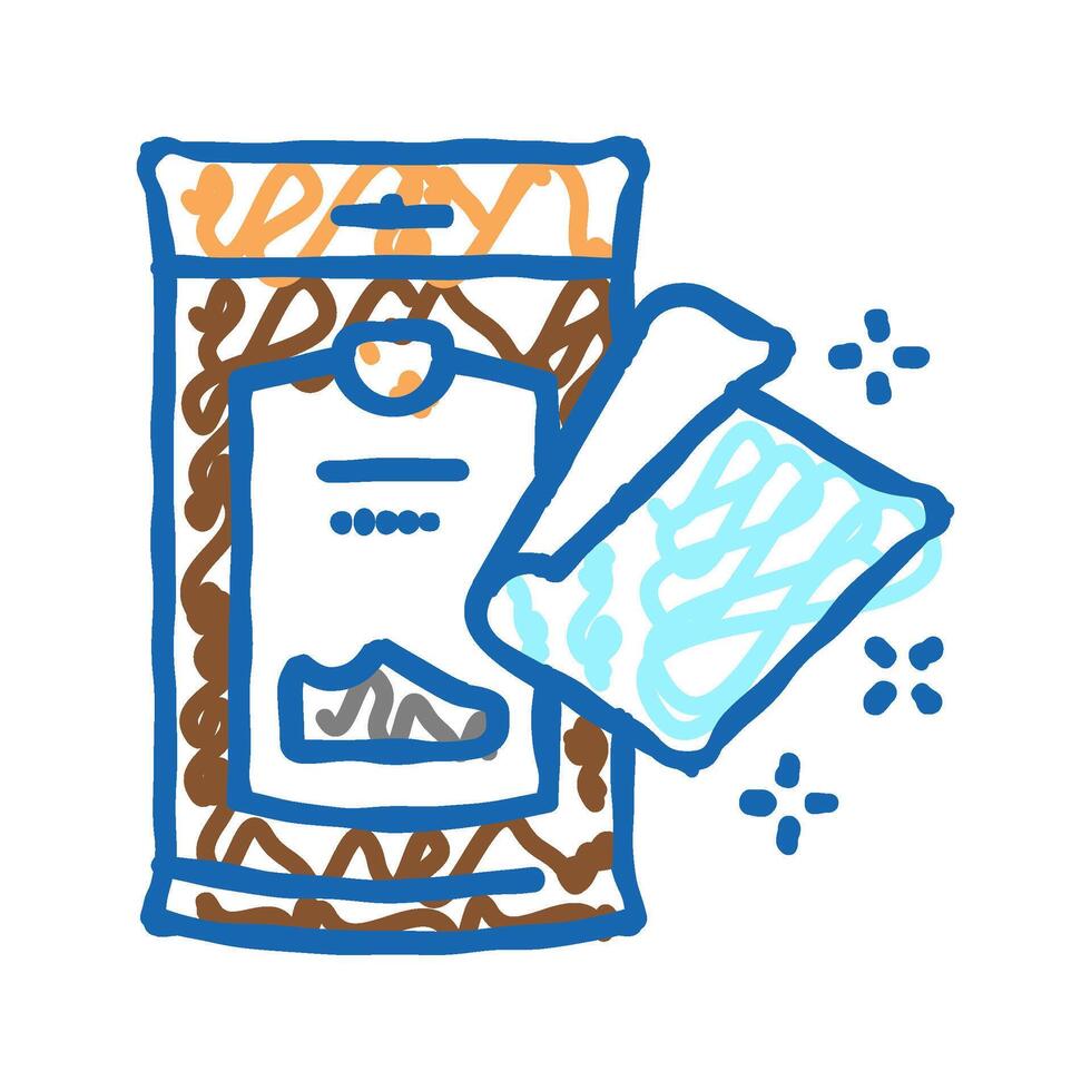napkin package for shoe care icon doodle illustration vector