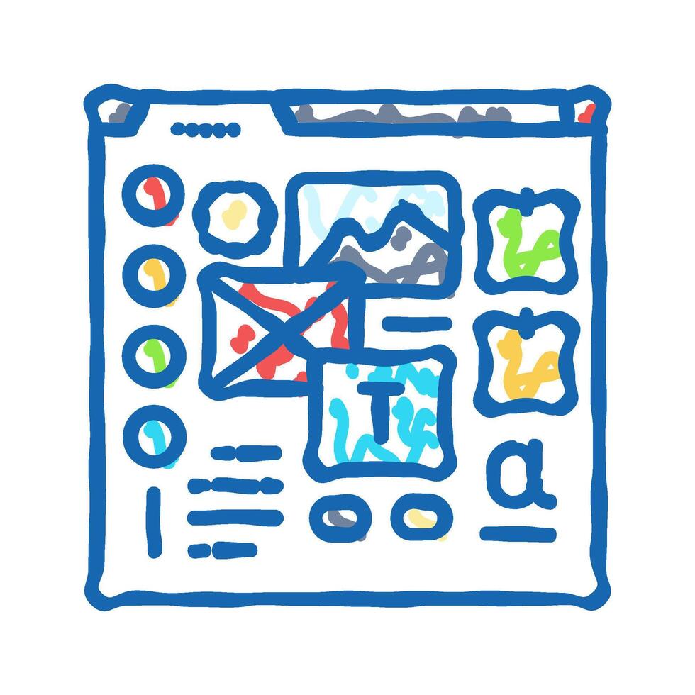mood board ux ui design icon doodle illustration vector