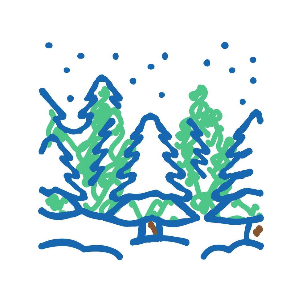 landscape winter icon doodle illustration vector