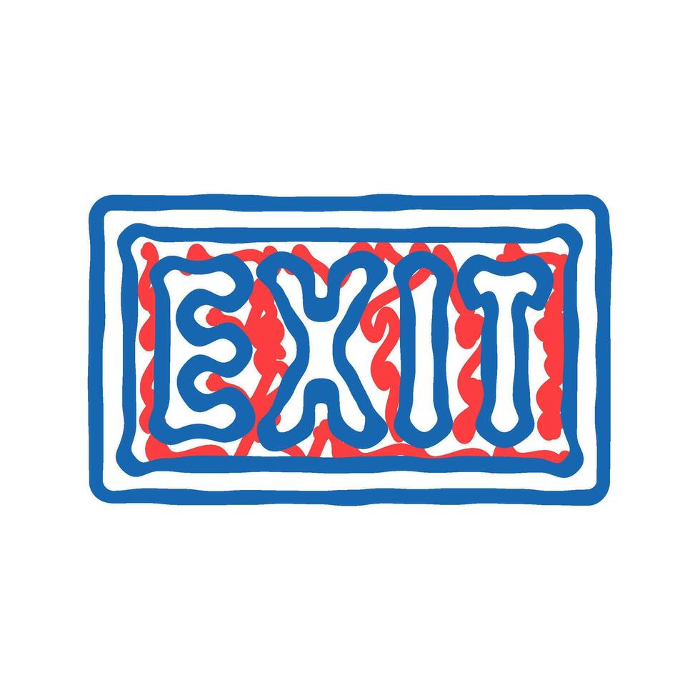 exit close icon doodle illustration vector
