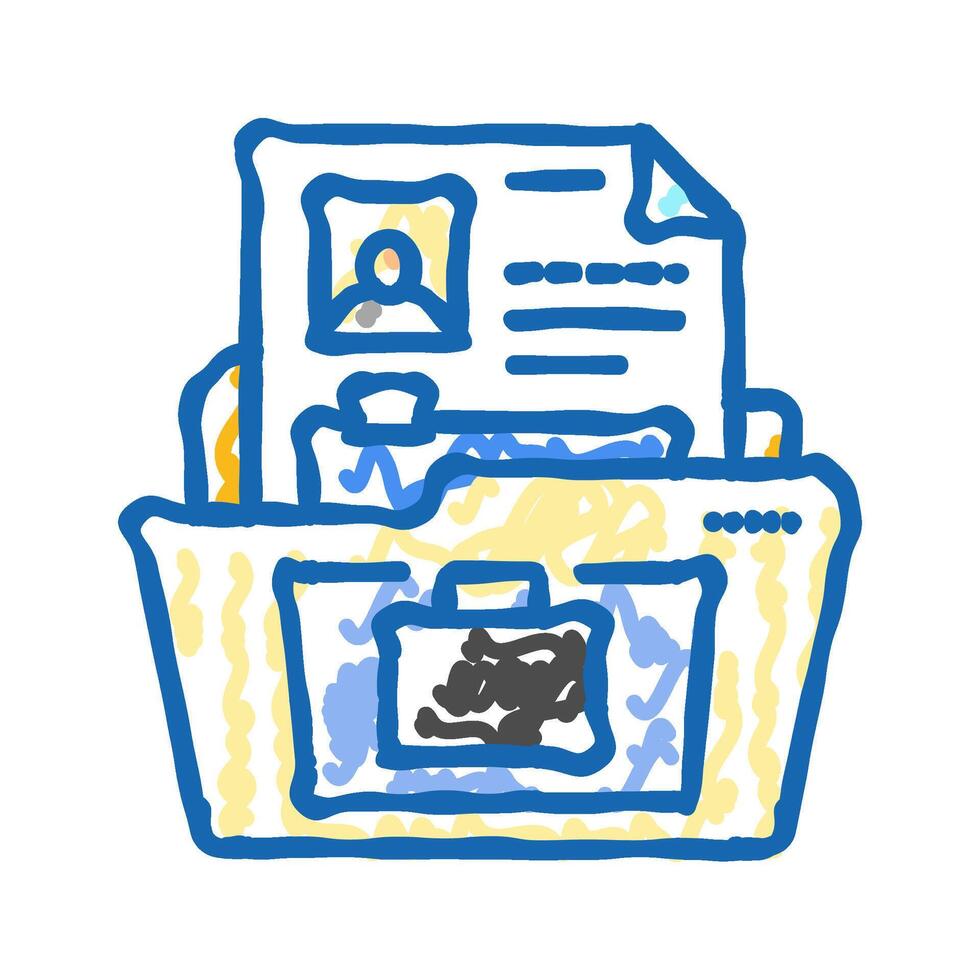 portfolio folder interview job icon doodle illustration vector