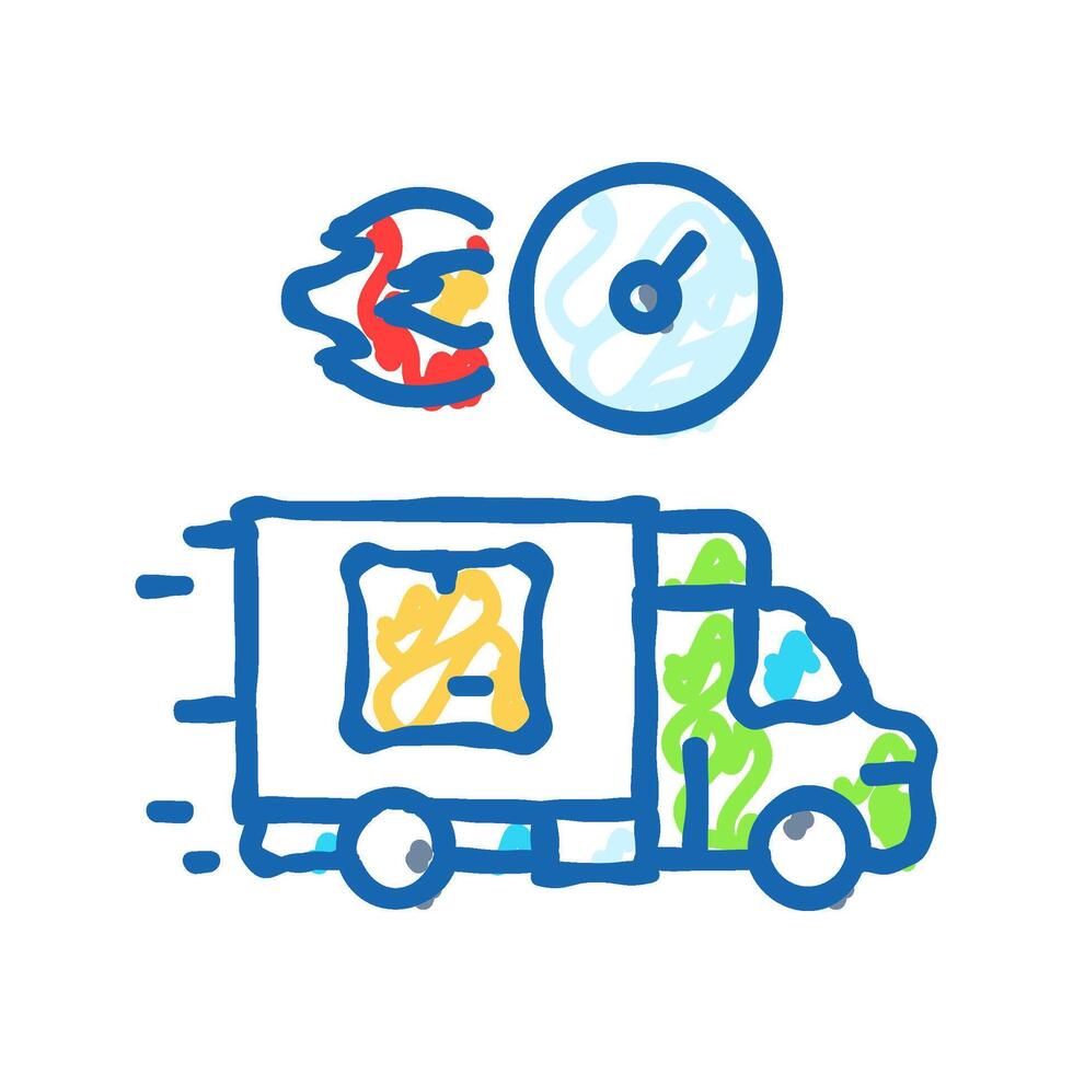 last mile delivery logistic manager icon doodle illustration vector