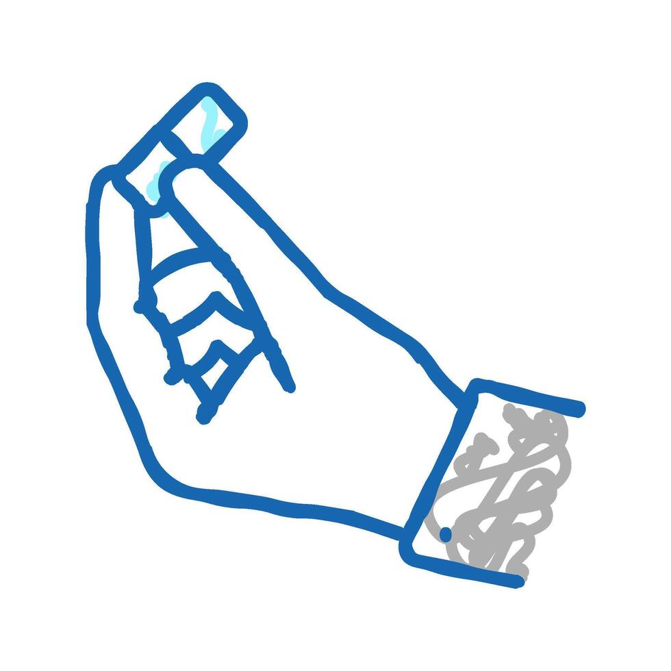 hand holding probiotics drug icon doodle illustration vector