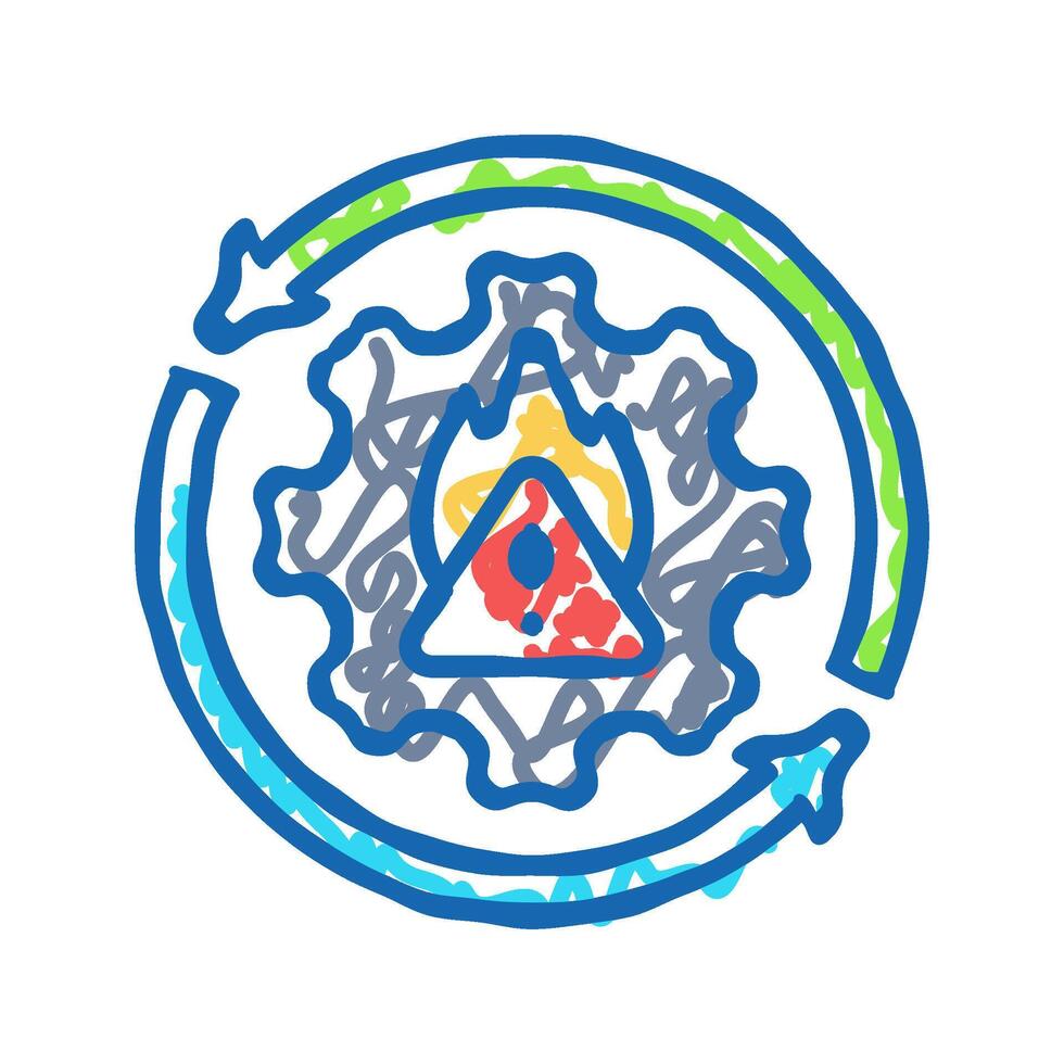 disaster recovery business process icon doodle illustration vector