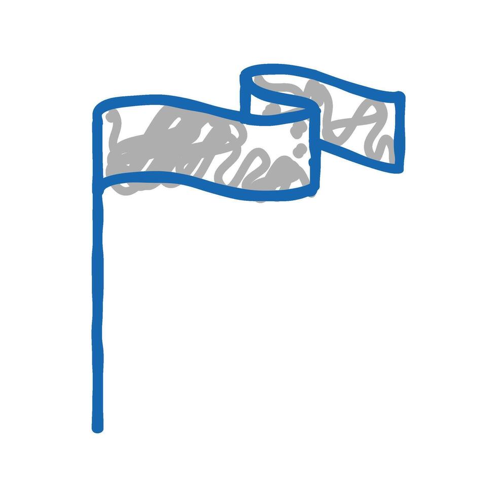 pole flag web icon doodle illustration vector