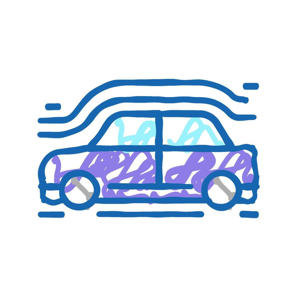 car aerodynamics test icon doodle illustration vector