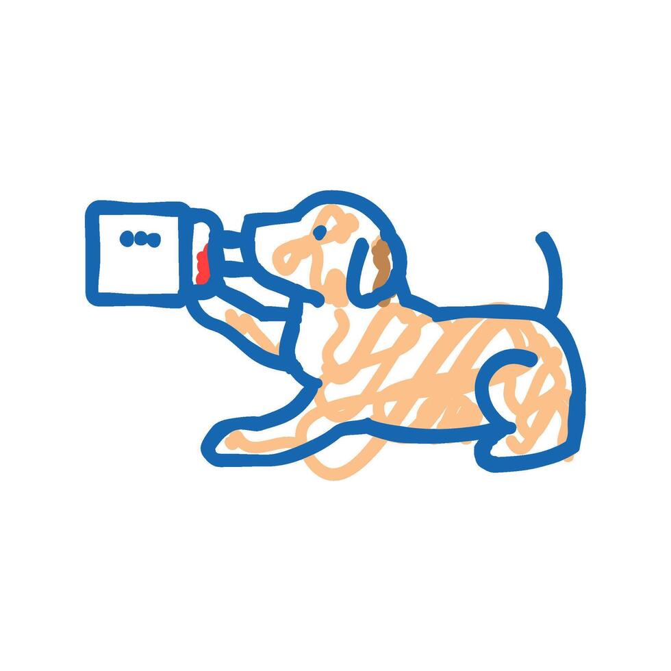 milk bottle dog icon doodle illustration vector