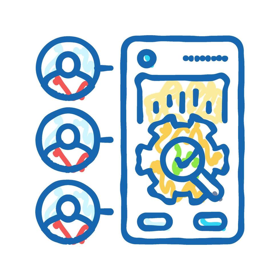 user research ux ui design icon doodle illustration vector
