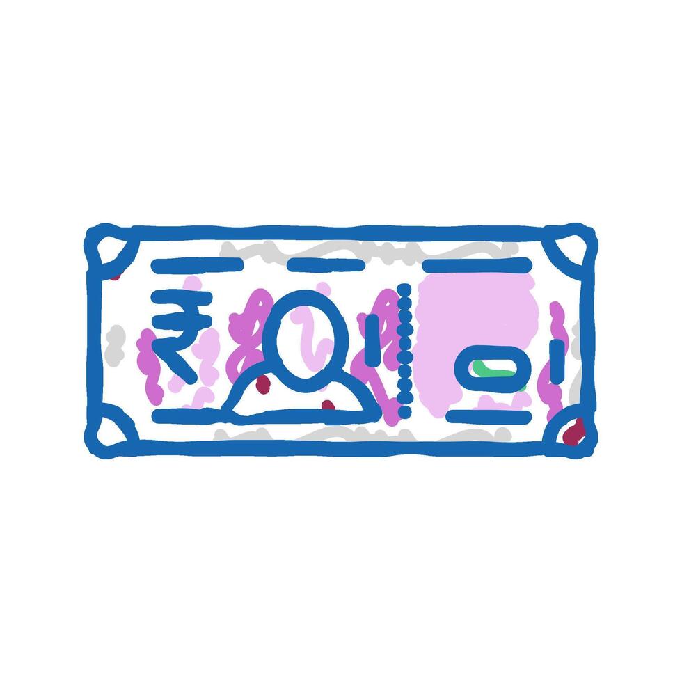 rupee rs icon doodle illustration vector