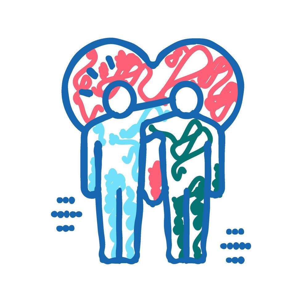 lovely hugs color icon sign illustration vector