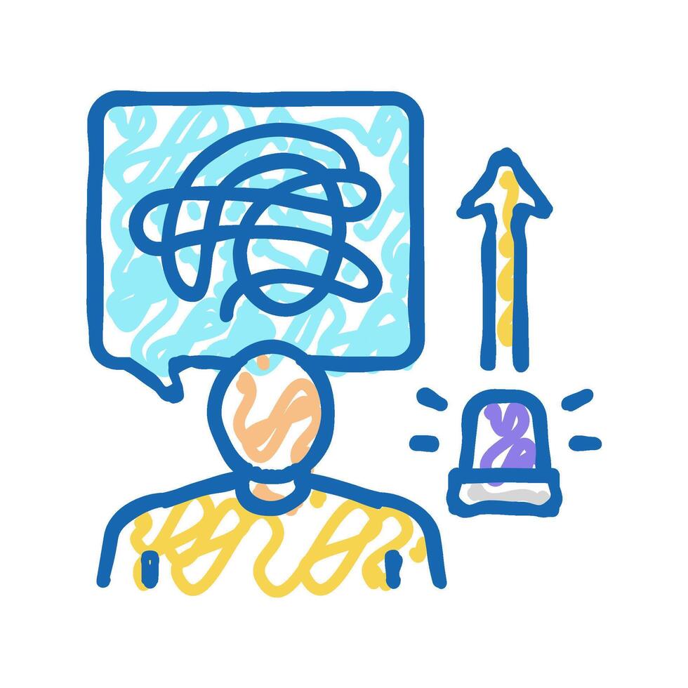 increased errors or accidents icon doodle illustration vector