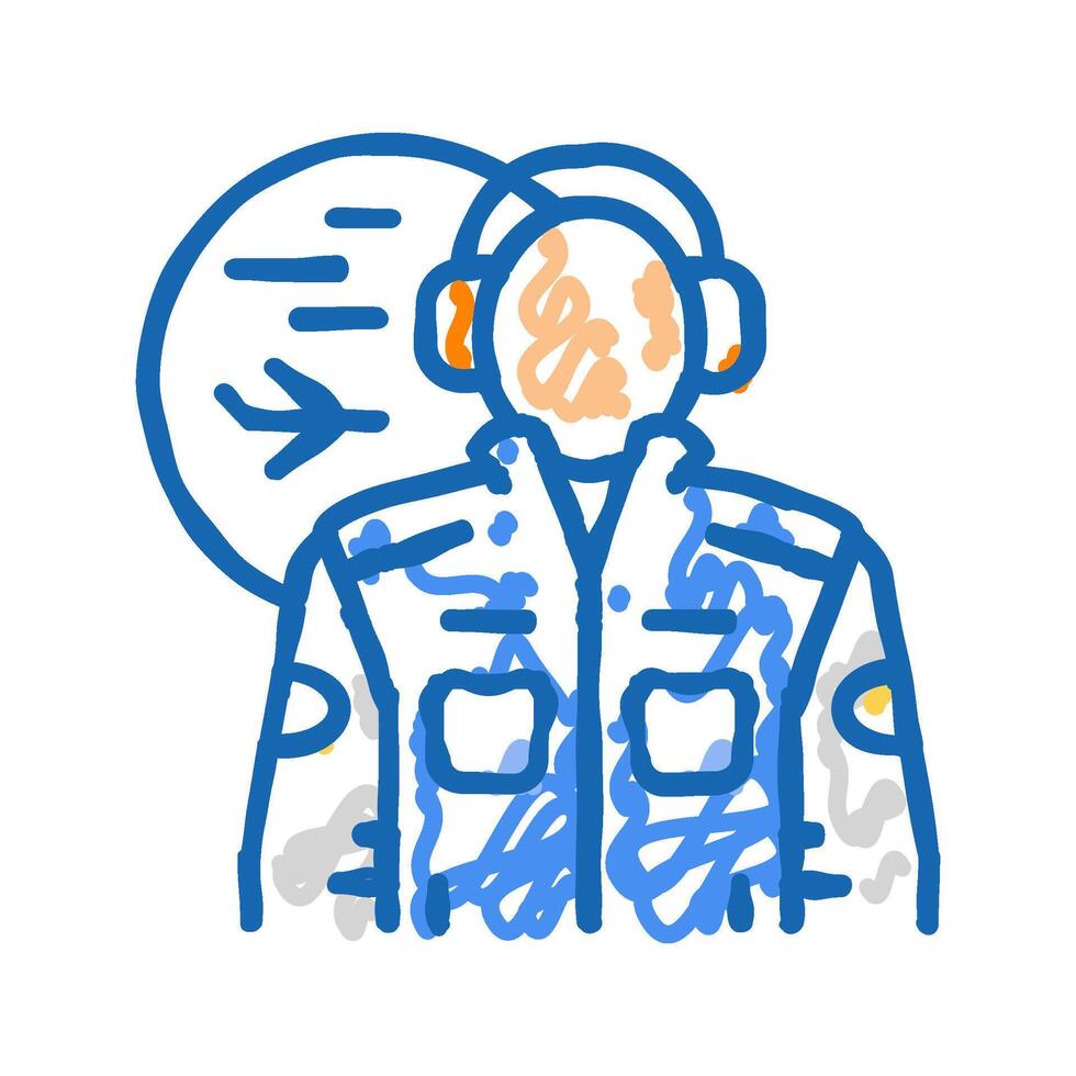 aeronautical engineer worker icon doodle illustration vector